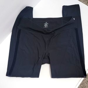 Sweaty Betty Full Length Velvet Strip Leggings With Back Pocket Black Size M